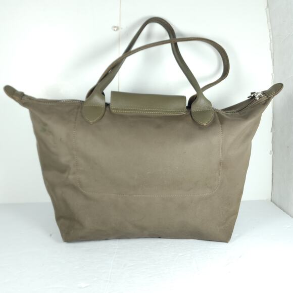 Longchamp Le Pliage Néo Nylon Green Medium Top Handle Travel Tote Purse Handbag - Picture 5 of 16